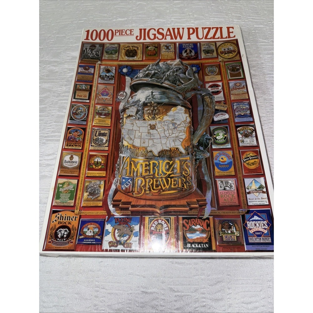 Sealed White Mountain America's Best‎ Brewers Puzzle 1000Pcs Beer 1995 Vintage